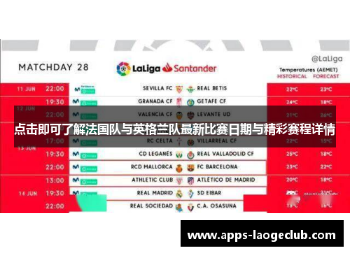 点击即可了解法国队与英格兰队最新比赛日期与精彩赛程详情